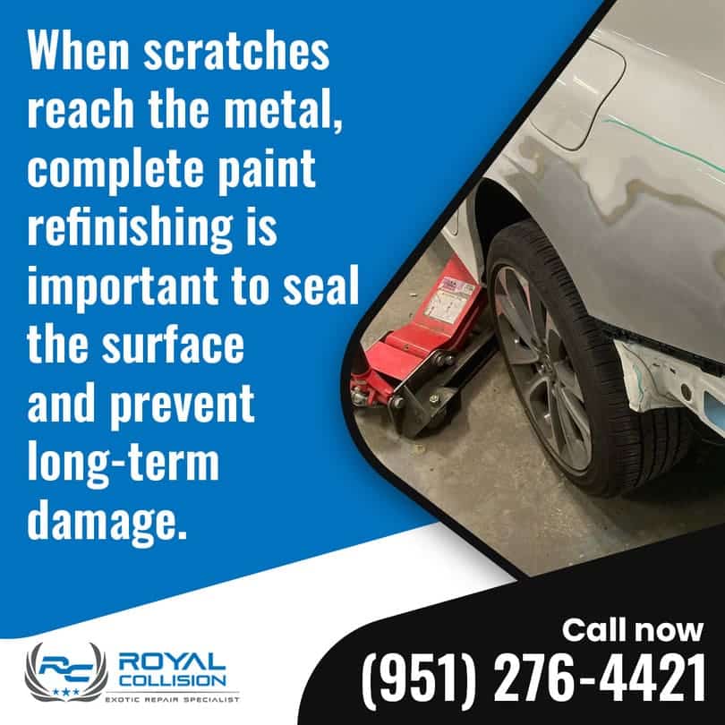 Scratches that reach the metal 