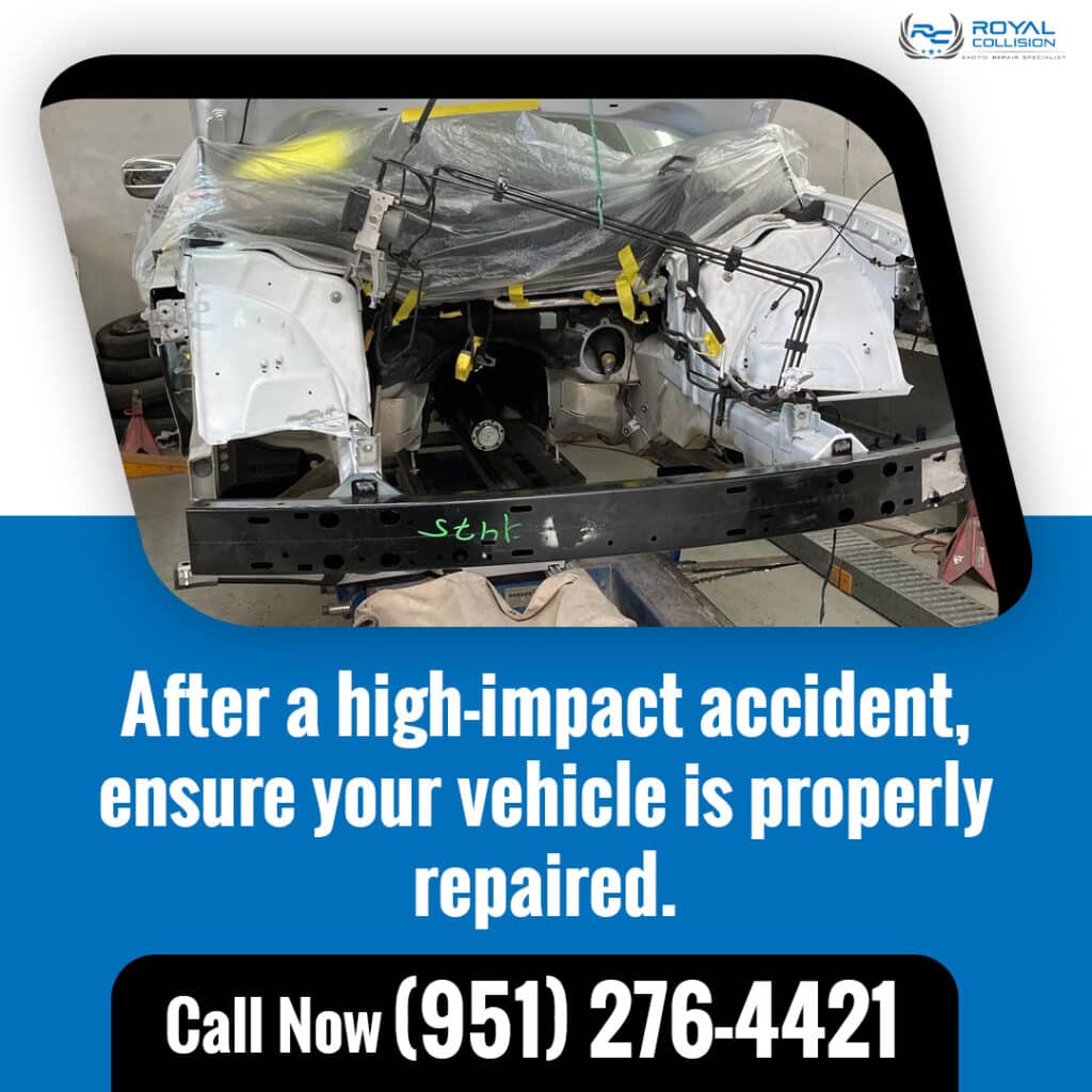 vehicle after high-impact accident